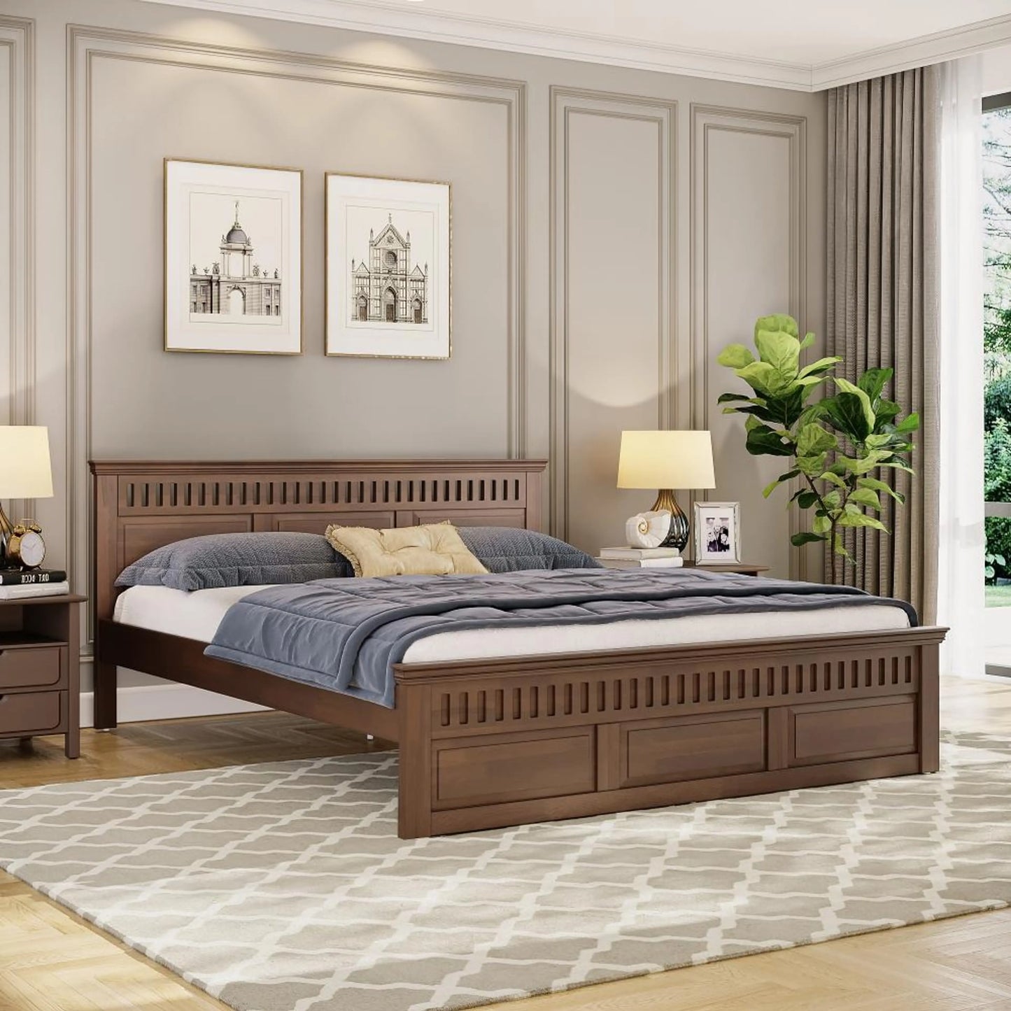 Ren Solid Wood Bed