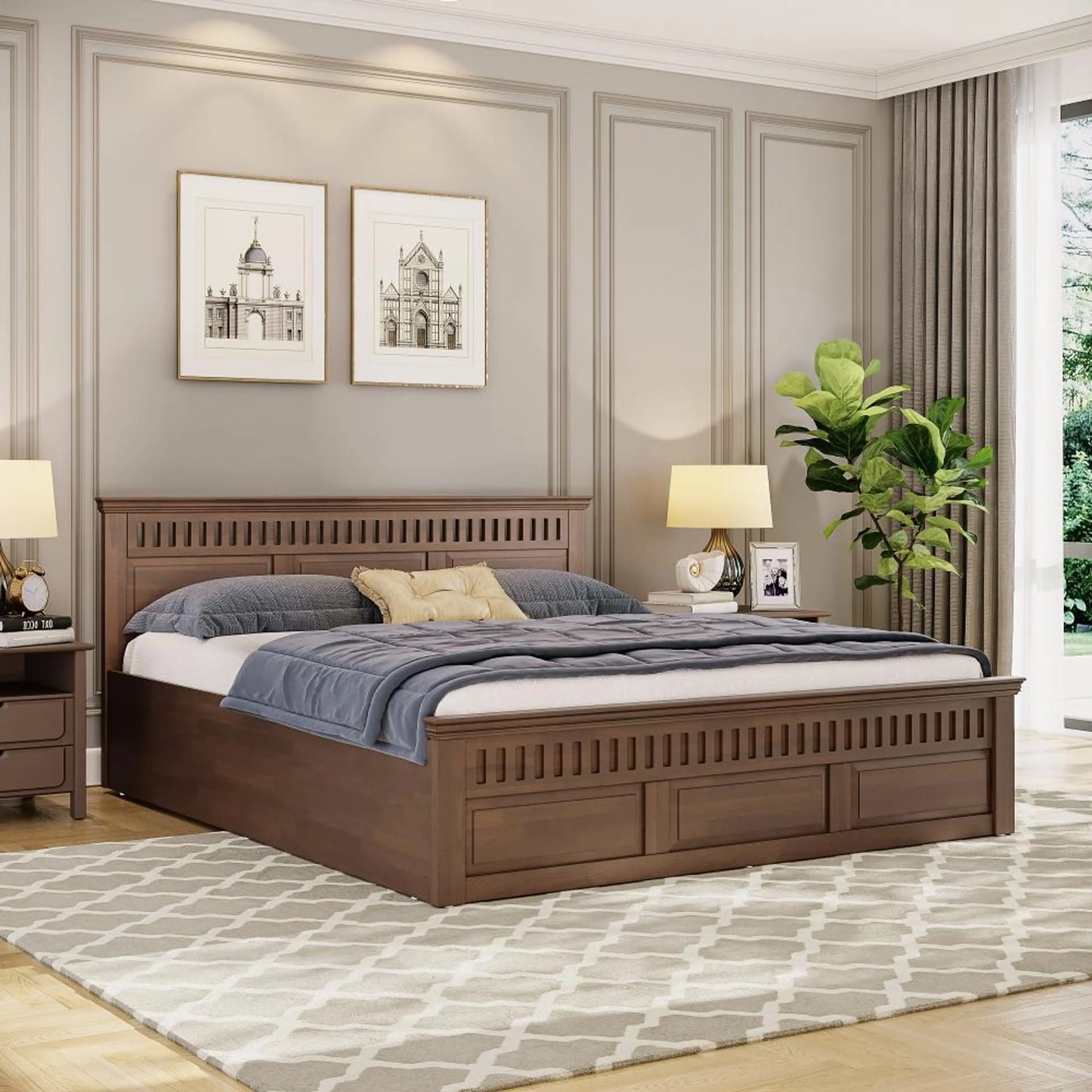 Ren Solid Wood Bed