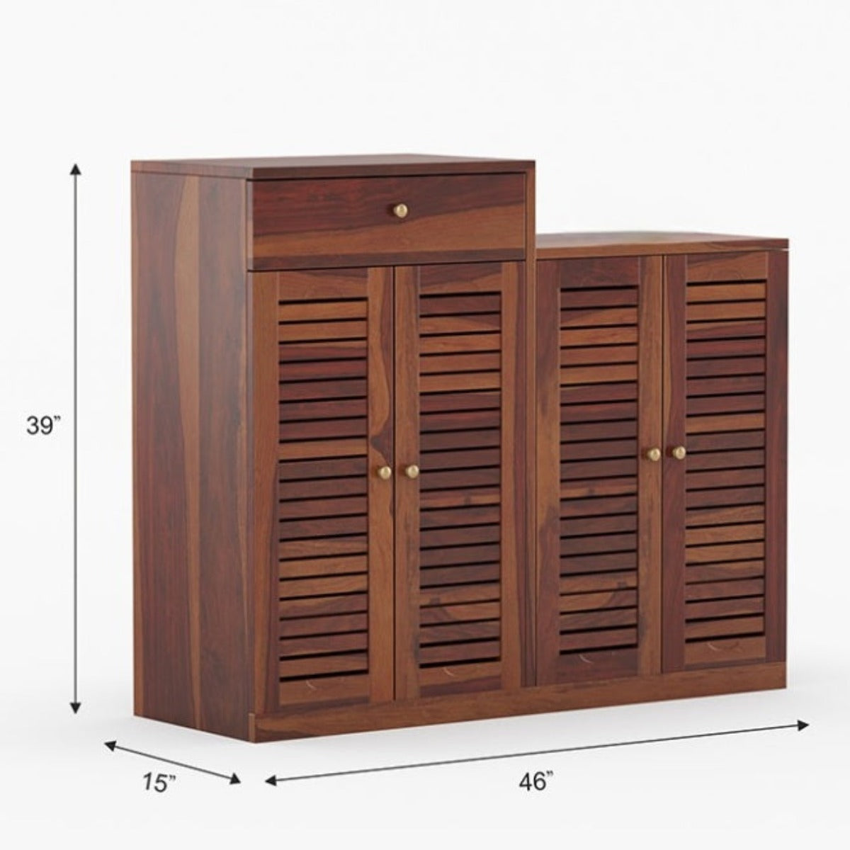 Stoklin Sheesham Wood Shoe Rack Honey Finish 2