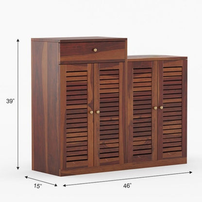 Stoklin Sheesham Wood Shoe Rack Honey Finish 2