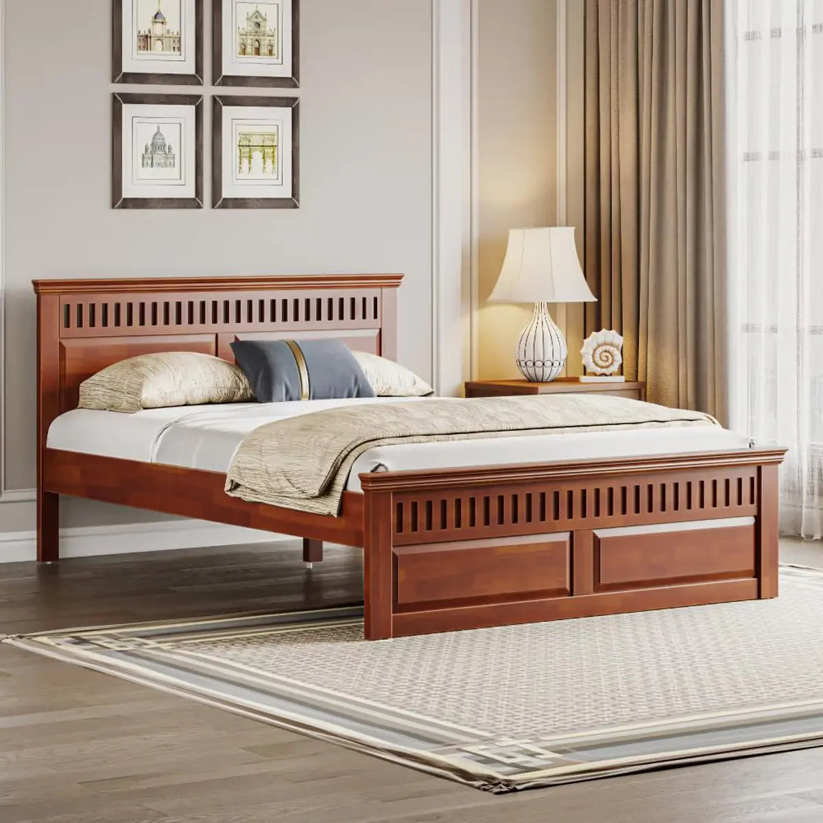 Ren Solid Wood Bed