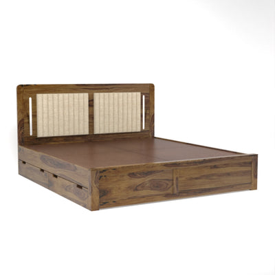 Fabron Sheesham Wood Bed With Storage King Size (SL Teak)