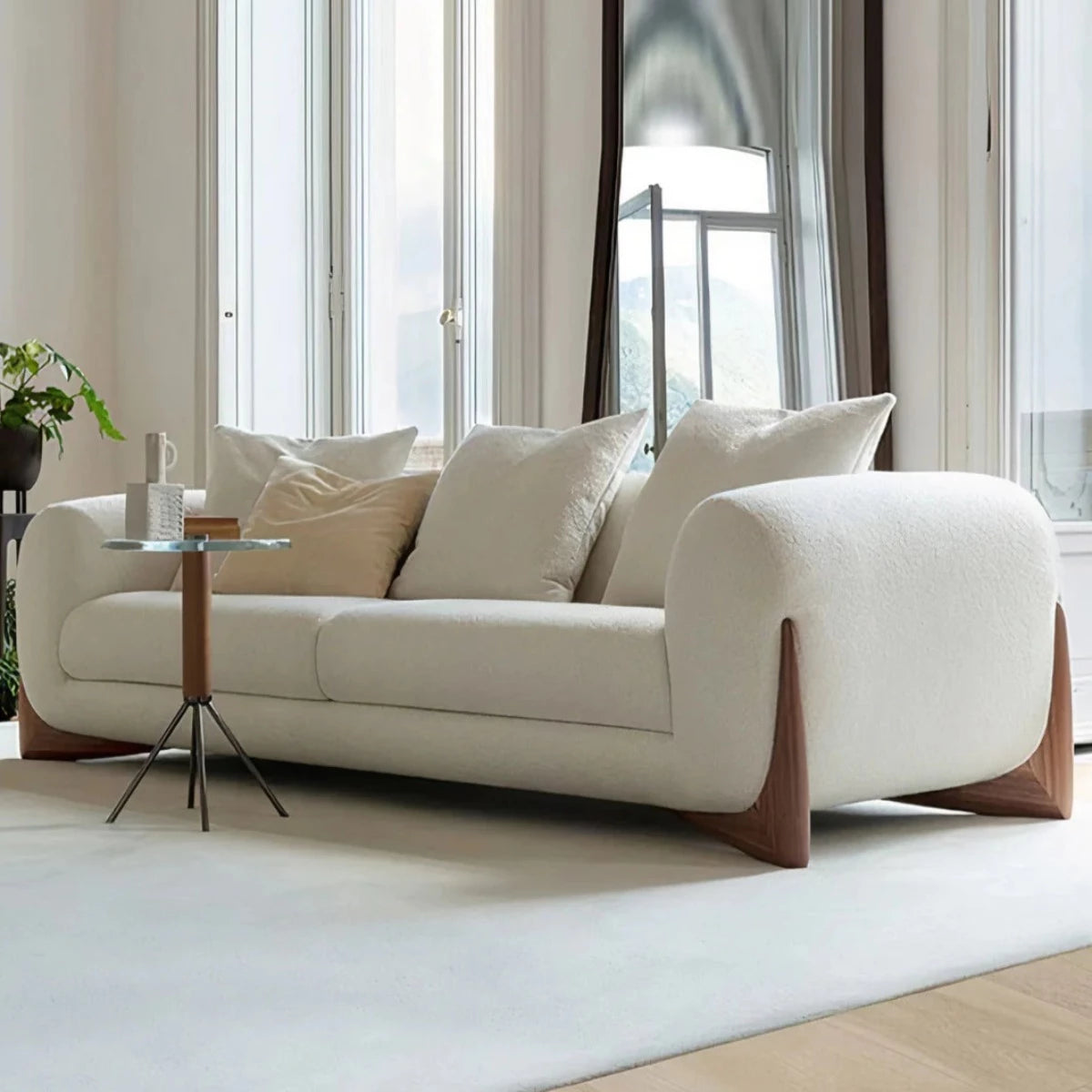 Darcy luxury fabric 3 seater sofa Honey Finish 5