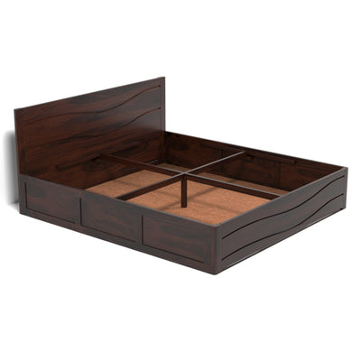 Wavatin sheesham Wood Bed With Box Storage King Size (Walnut)