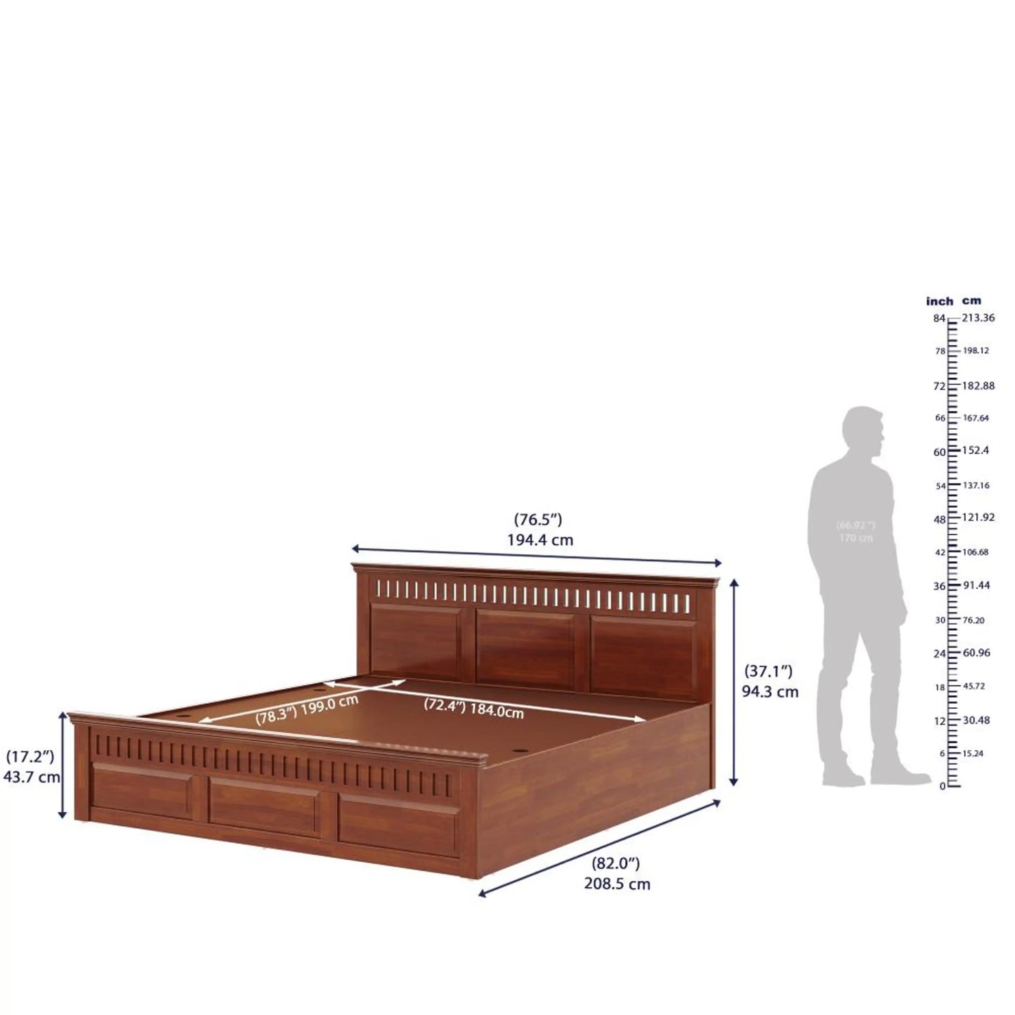 Ren Solid Wood Bed
