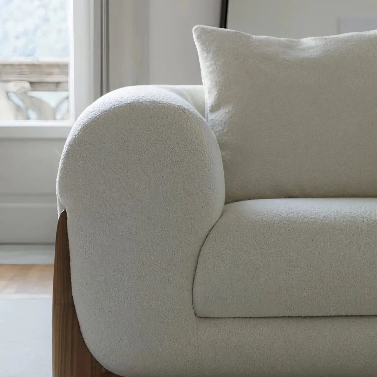 Darcy luxury fabric 1 seater sofa Honey Finish 1