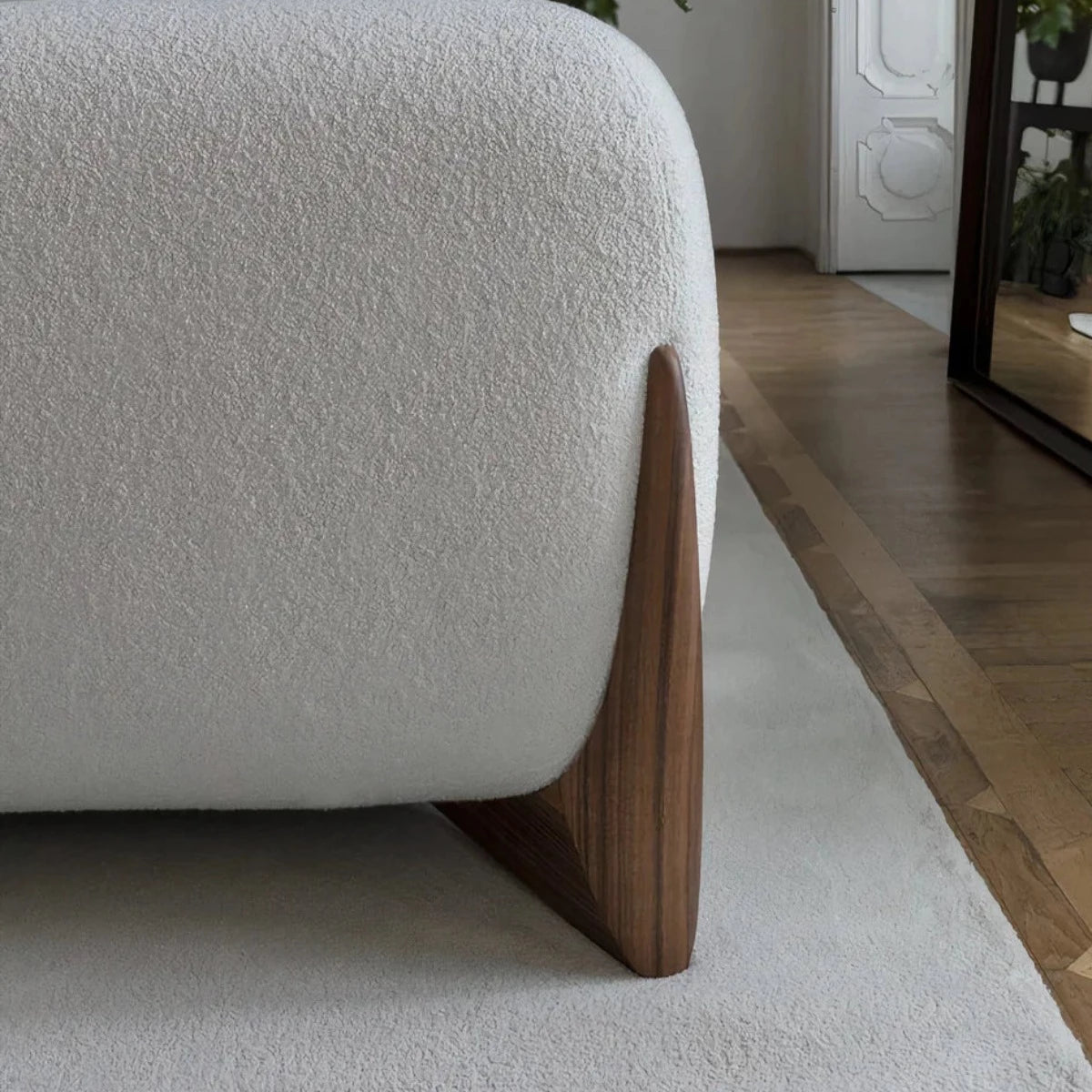 Darcy luxury fabric 1 seater sofa Honey Finish 2