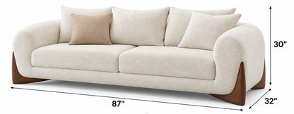 Darcy luxury fabric 3 seater sofa Honey Finish 7