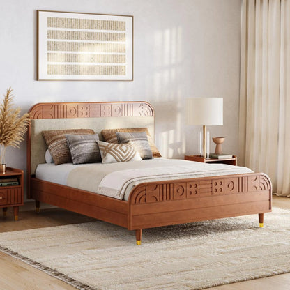 Onyx Upholstery Solid Wood Bed