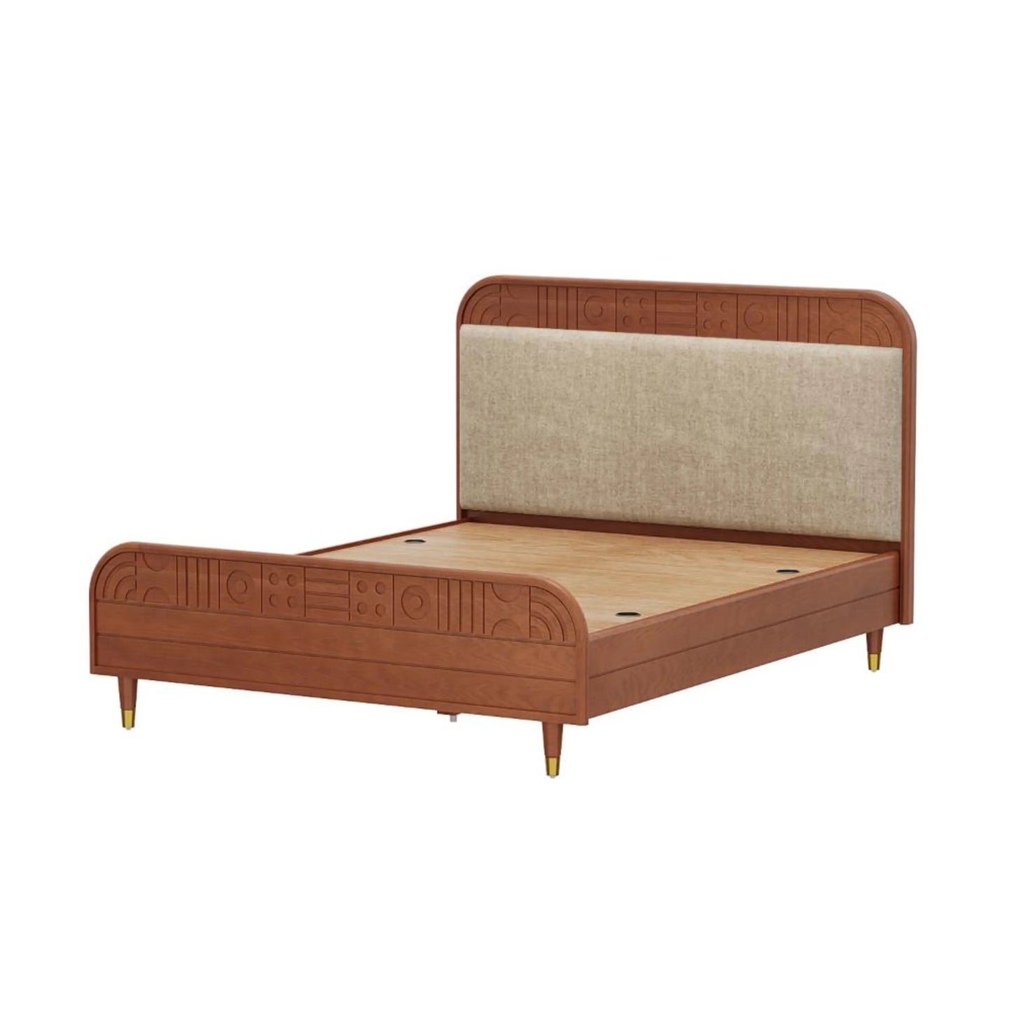 Onyx Upholstery Solid Wood Bed