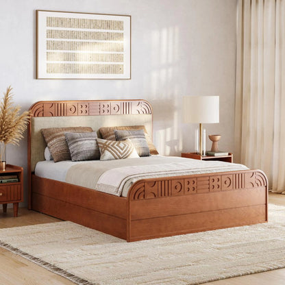 Onyx Upholstery Solid Wood Bed