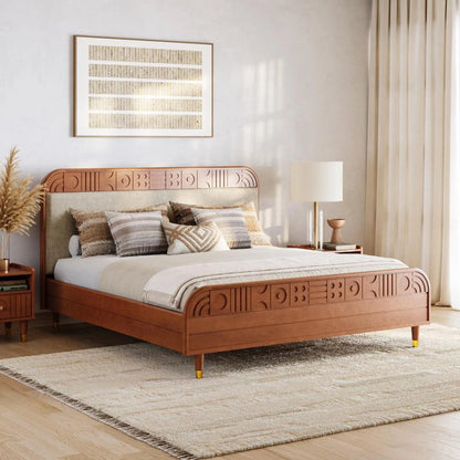 Onyx Upholstery Solid Wood Bed