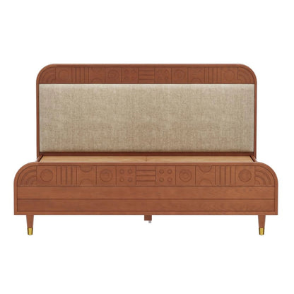 Onyx Upholstery Solid Wood Bed