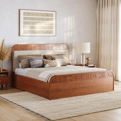 Onyx Upholstery Solid Wood Bed