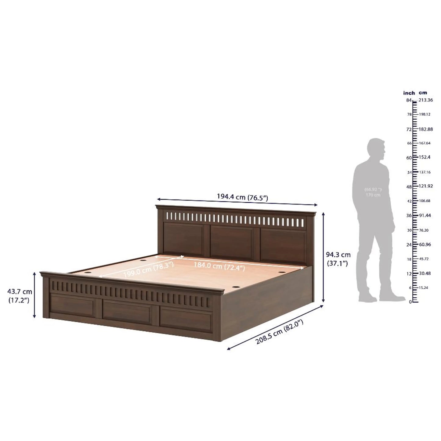 Ren Solid Wood Bed