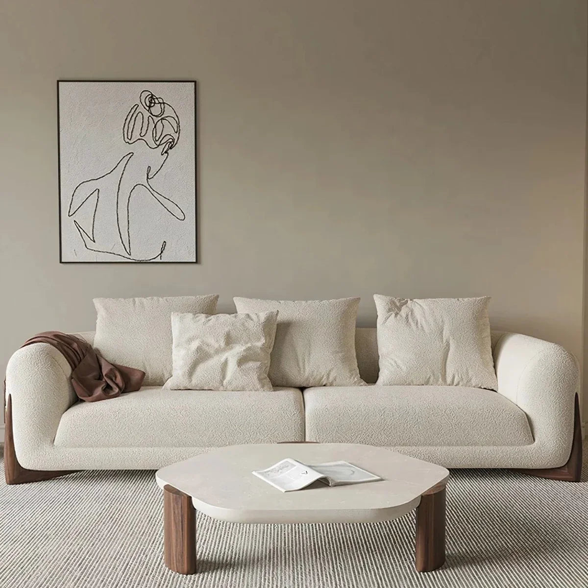 Darcy luxury fabric 3 seater sofa Honey Finish 8
