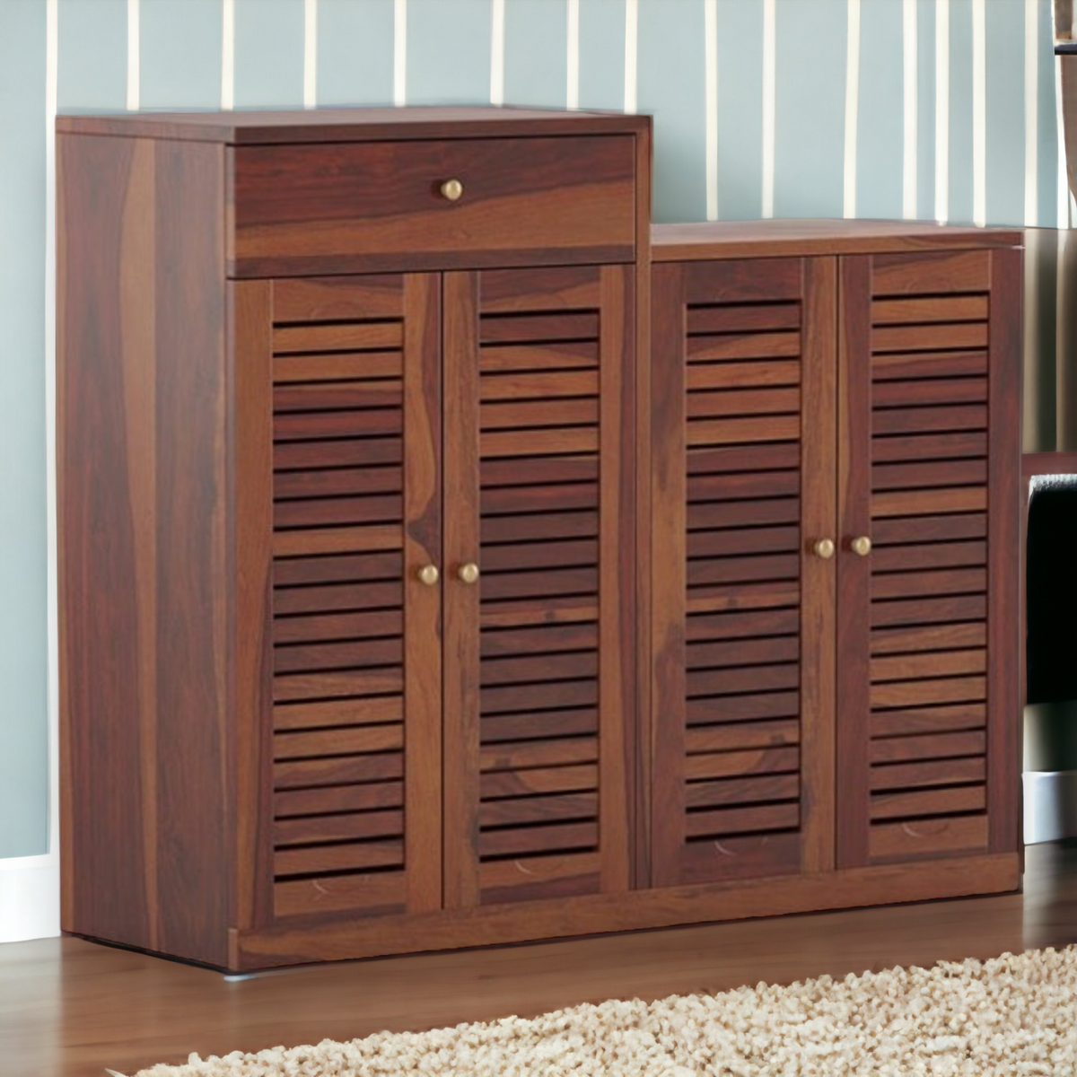 Stoklin Sheesham Wood Shoe Rack Honey Finish 5