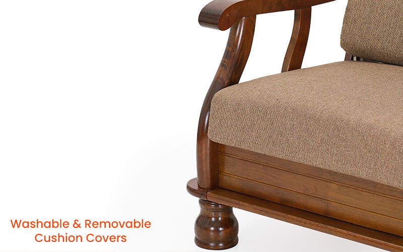 Cashton premium sheesham Wood 1 sofa Honey Finish 3