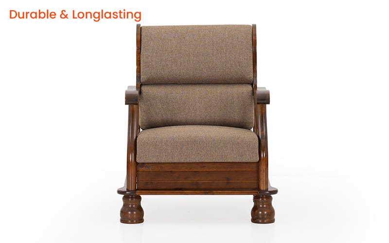 Cashton premium sheesham Wood 1 sofa Honey Finish 4