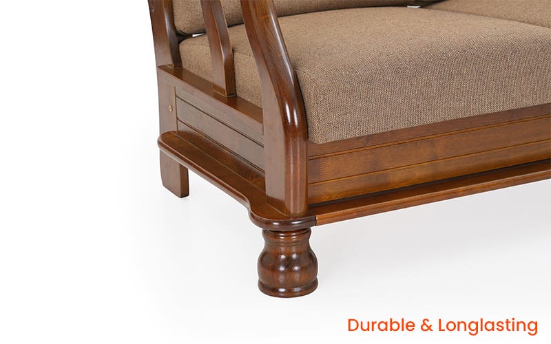 Cashton premium sheesham Wood 3 sofa Honey Finish 3