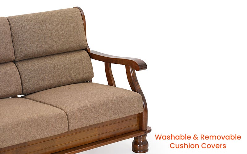 Cashton premium sheesham Wood 3 sofa Honey Finish 5