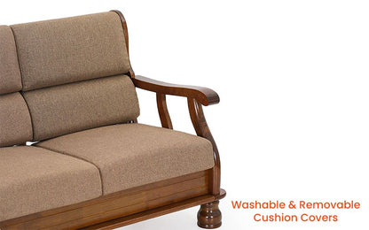 Cashton premium sheesham Wood 3 sofa Honey Finish 5